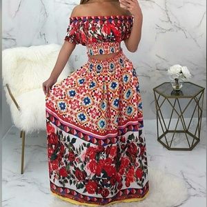 Aruba 2 piece maxi of the shoulder set vacation
